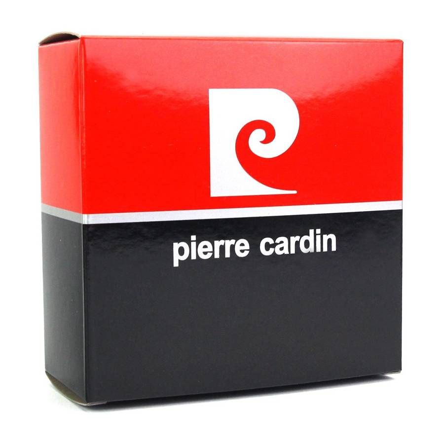 skórzany pasek męski z czerwonymi brzegami - pierre cardin 120
