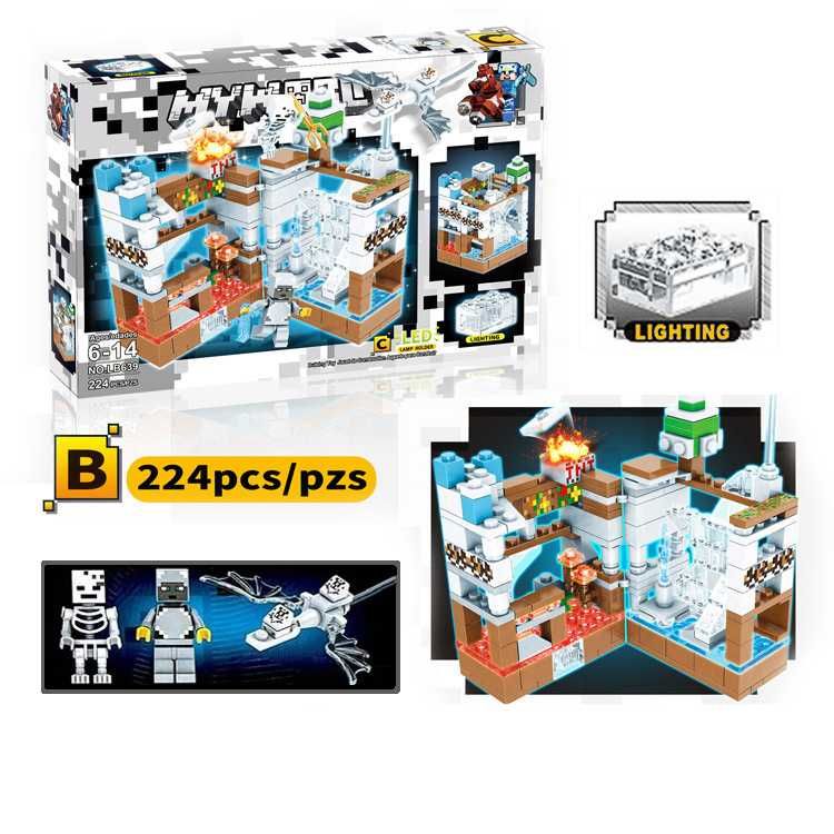 Lego MINECRAFT, Лего Майнкрафт Крепости, 4 вида, светящиеся блоки