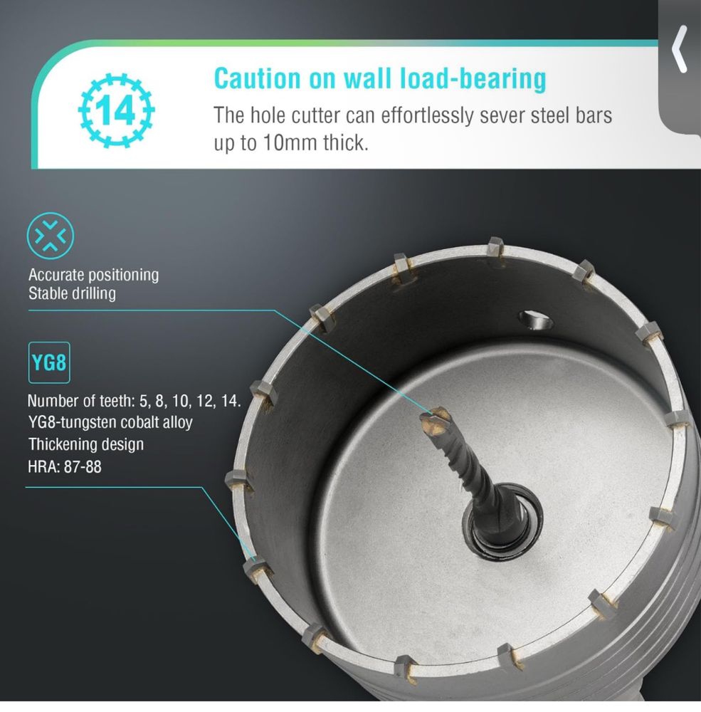 Otwornice do betonu 5 sztuk sds plus, sds max