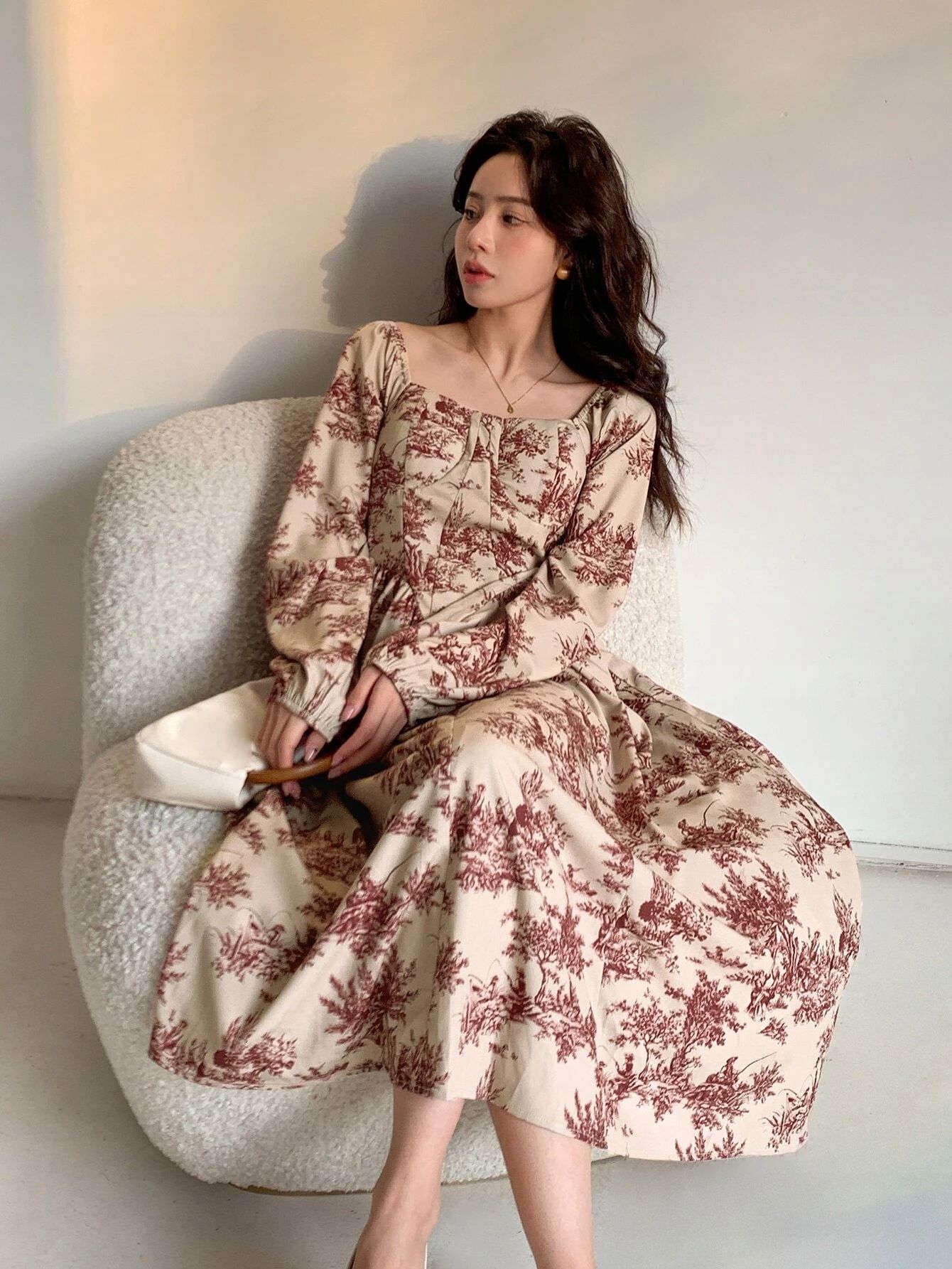 Sukienka Rozkloszowana W Kwiaty Boho Midi Casual Dazy Xs 34