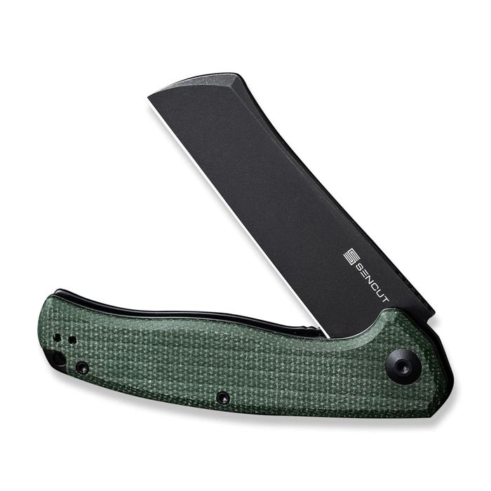 Nóż składany Sencut Traxler Green Canvas Micarta, Black Stonewashed