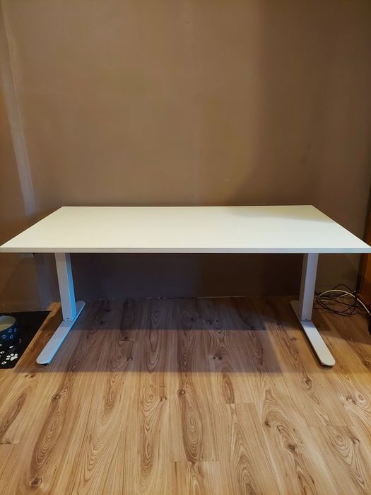 Biurko regulowane stojące białe duże 160x80