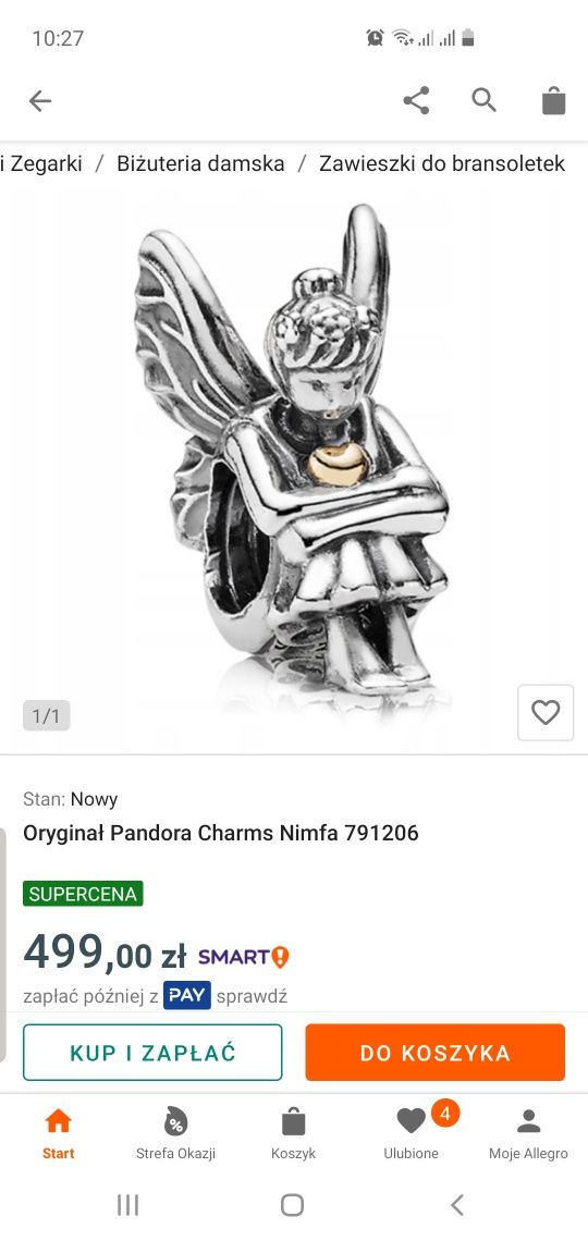 Charms Pandora Wróżka nimfa TT