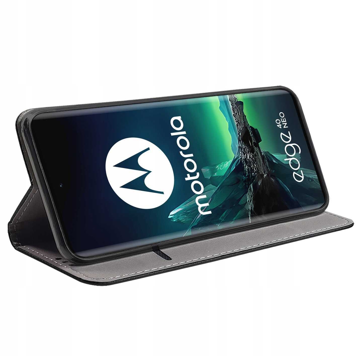 Etui Smart Magnet do Motorola Edge 40 Neo + Szkło Hartowane