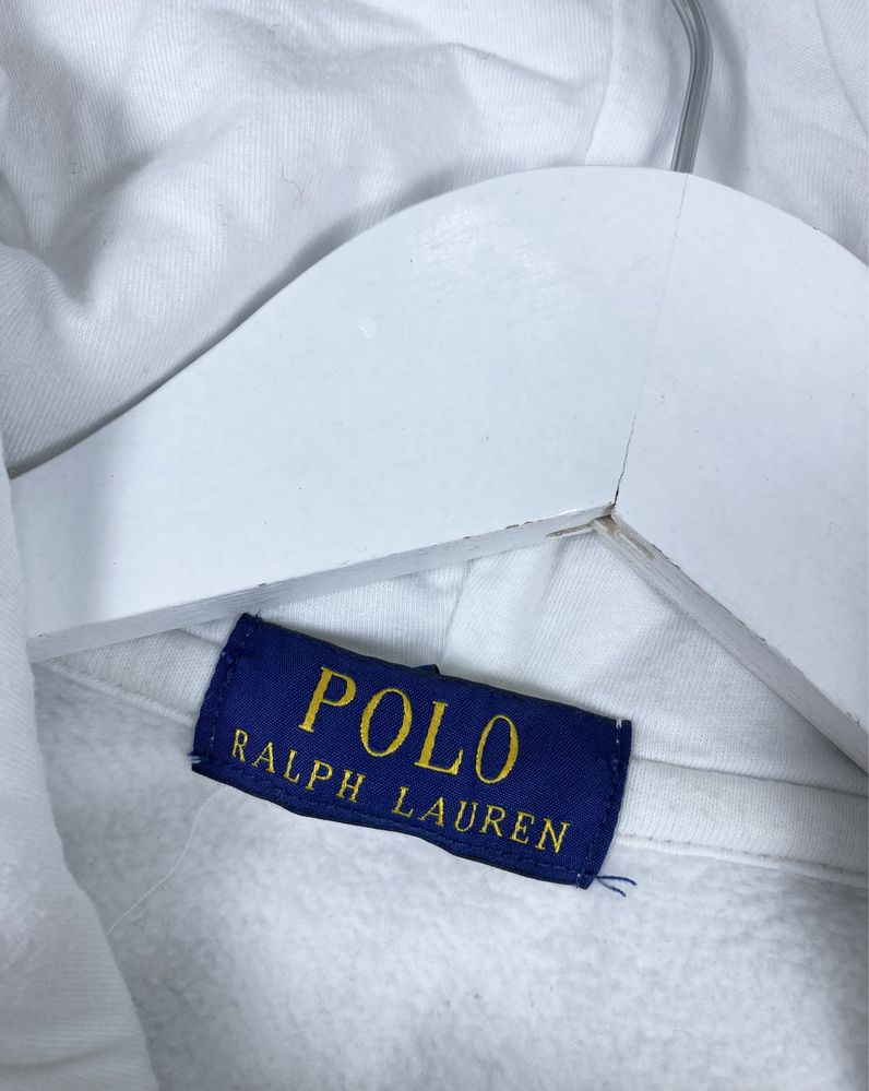 Мужское белоснежное худи Polo Ralph Lauren big logo чоловіче худі