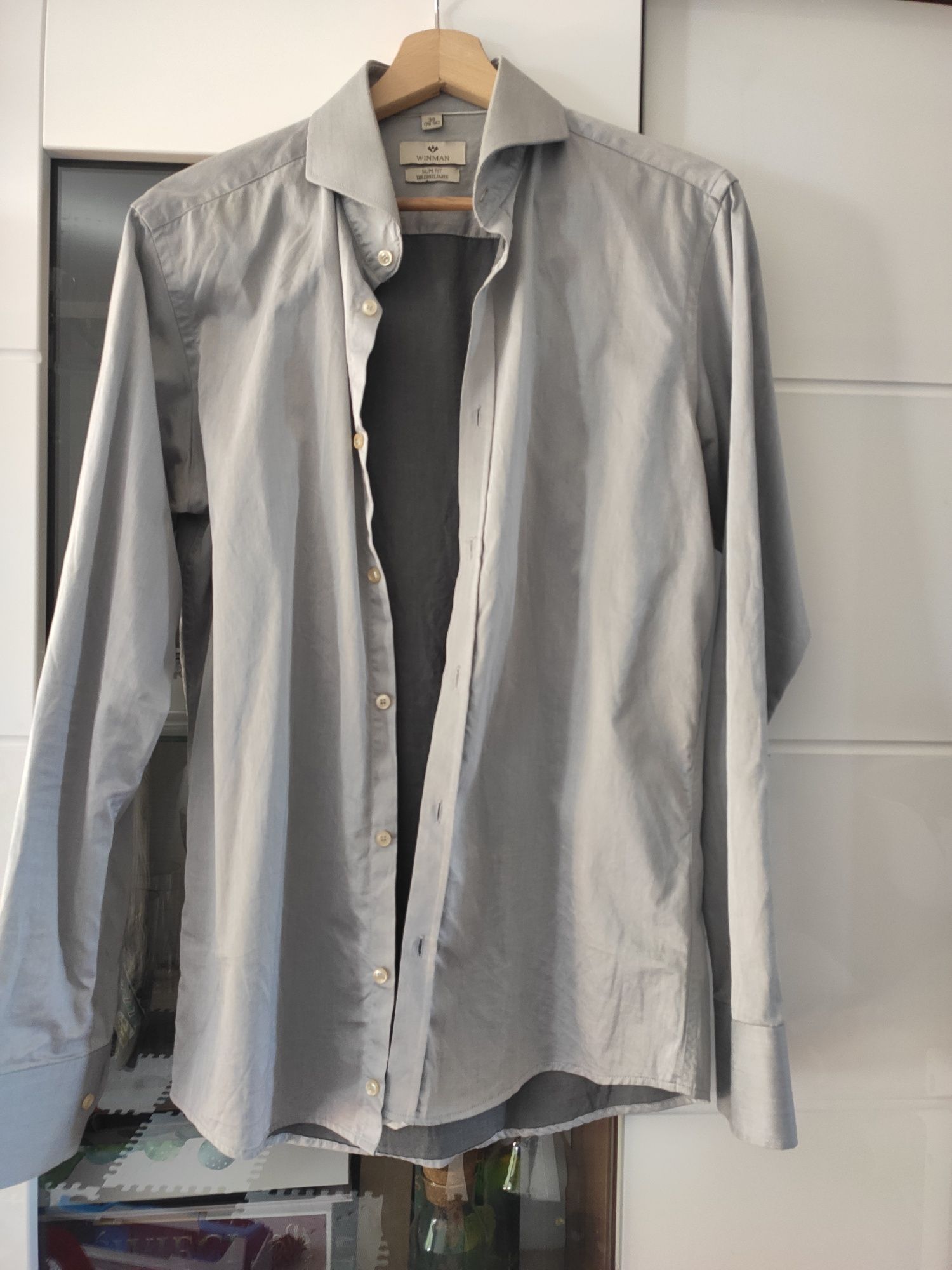 Koszula srebno szara Slim Fit Winman