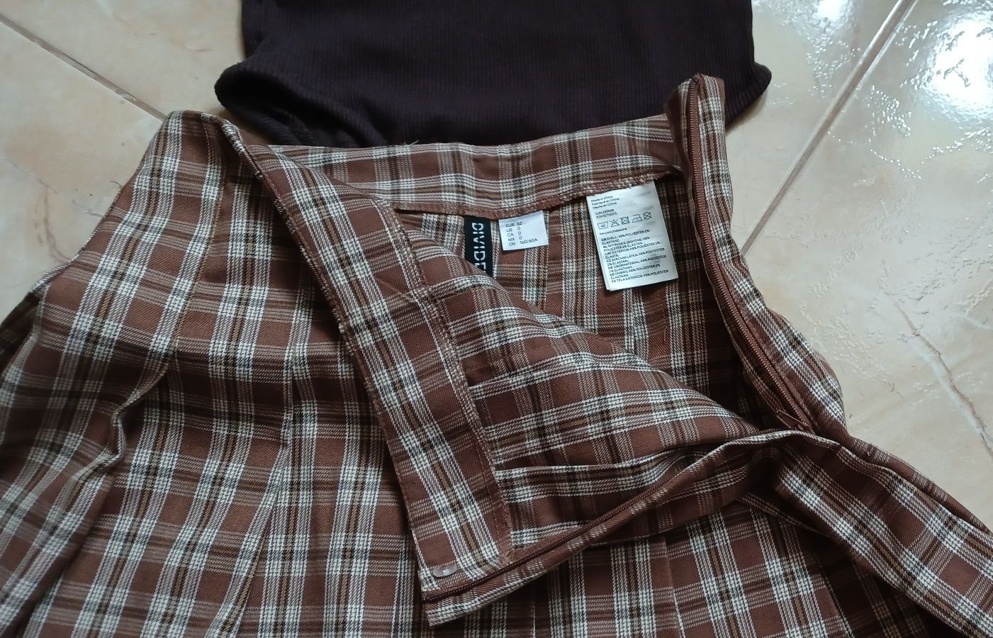 H&M spódnica 34 plisowana,  bluzka  XS