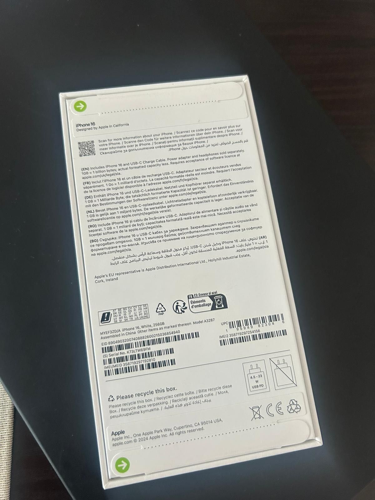 iPhone 16 256G biały