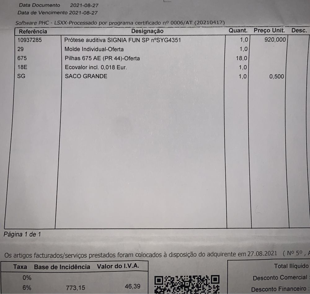 Prótese auditiva SIGNIA FUN SP nºSYG4351