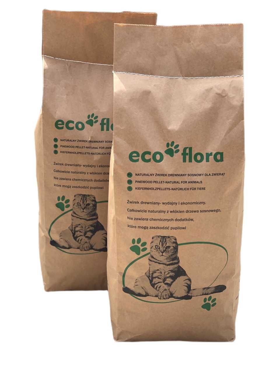 żwirek drewniany pellet zwierzęta kot królik ptak 10kg 20l eco flora