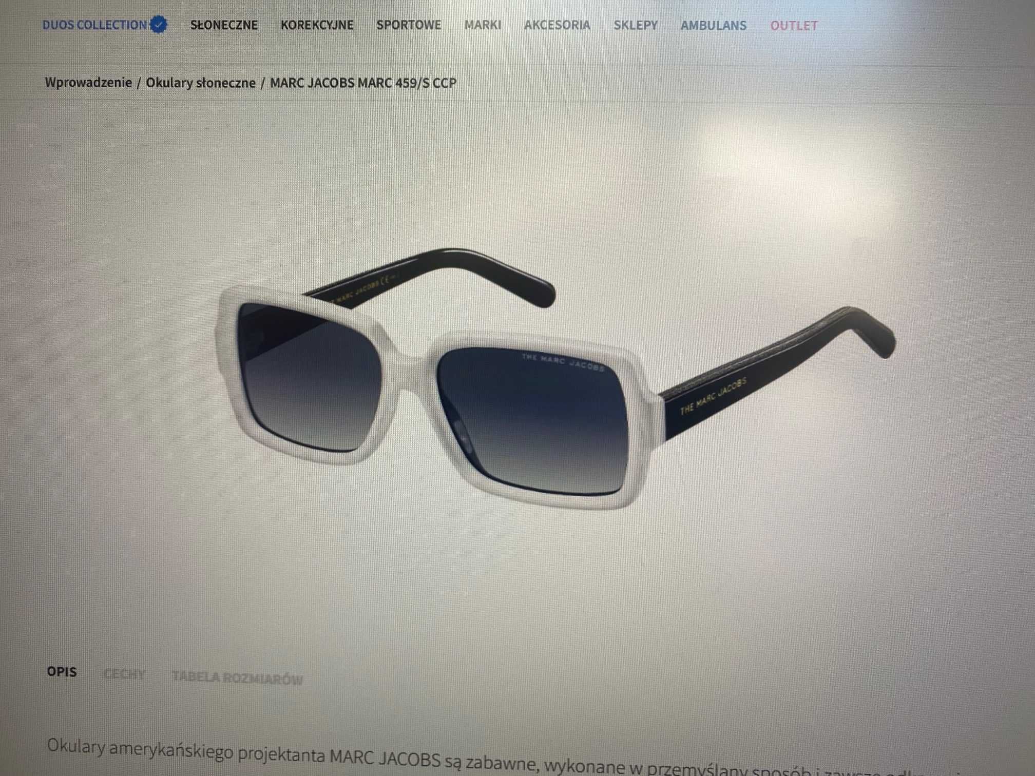 NOWE Okulary przeciwsłoneczne The Marc Jacobs