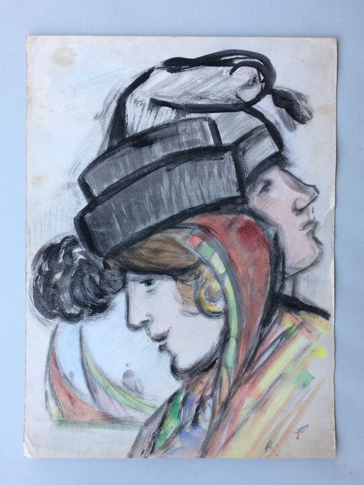 Dois originais do artista JOCAR – 2 pinturas sobre o mar – Setúbal