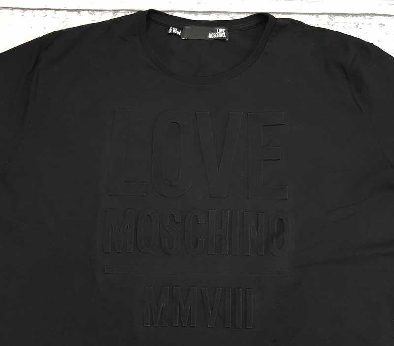 Love Moschino * koszulka * nadruk * 3D * czarna * unikatowa * XL