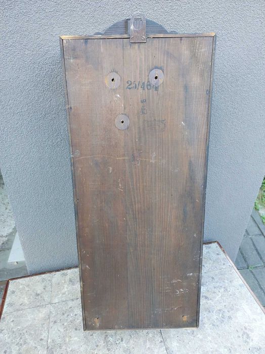 Szafka witrynka z obudowy starego zegara 1930r miodowe szkło E198
