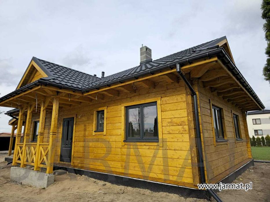 Dom drewniany Całoroczny Parterowy D58 Bale Klejone 70m2 Zawoja dw 7