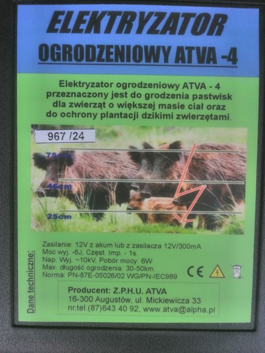 Elektryzator 6J na Dziki