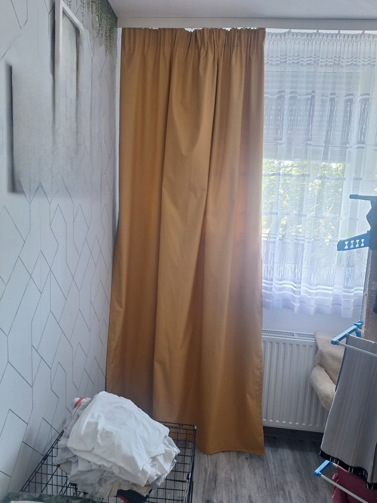 musztardowe/żółte zasłony p/ słoneczne