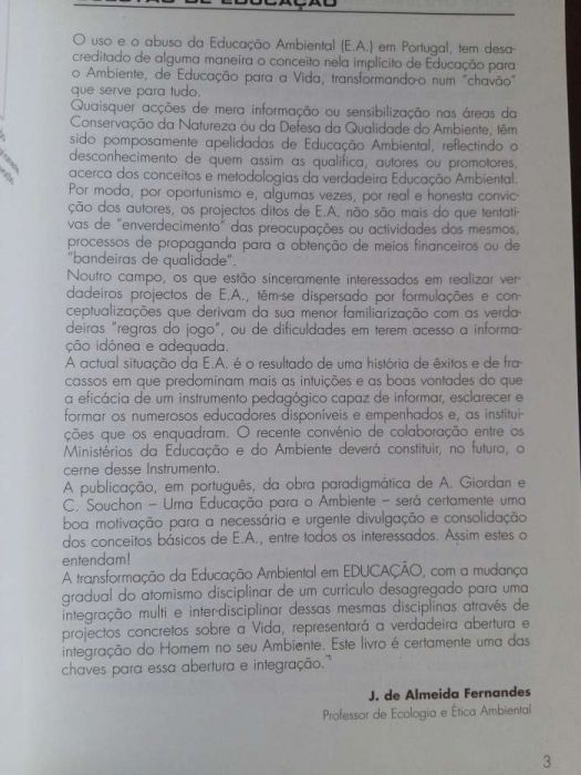 Uma Educação para o Ambiente de André Giordan e Christian Souchon