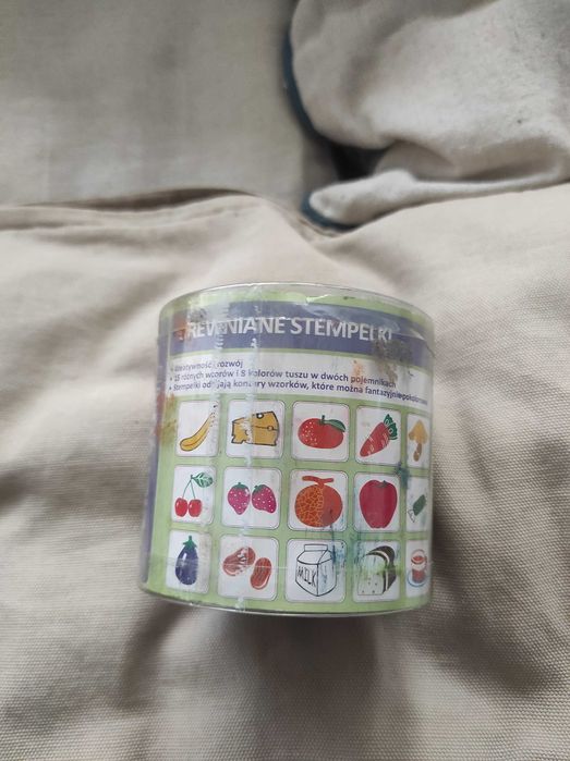 Drewniane stempelki owoce żywność do zabawy
