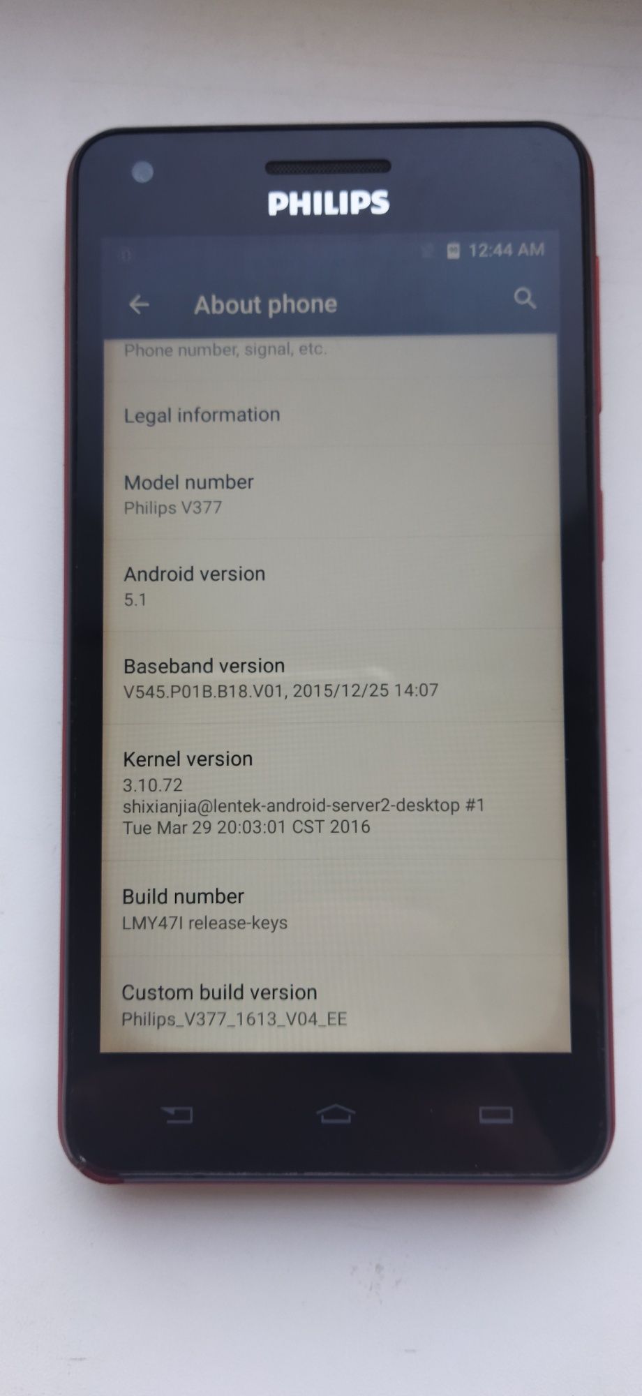 Мобільний телефон Philips Xenium V377 Dual Sim Black-Red