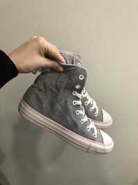 Trampki Converse All Star dlugie szaro-rozowe roz.38