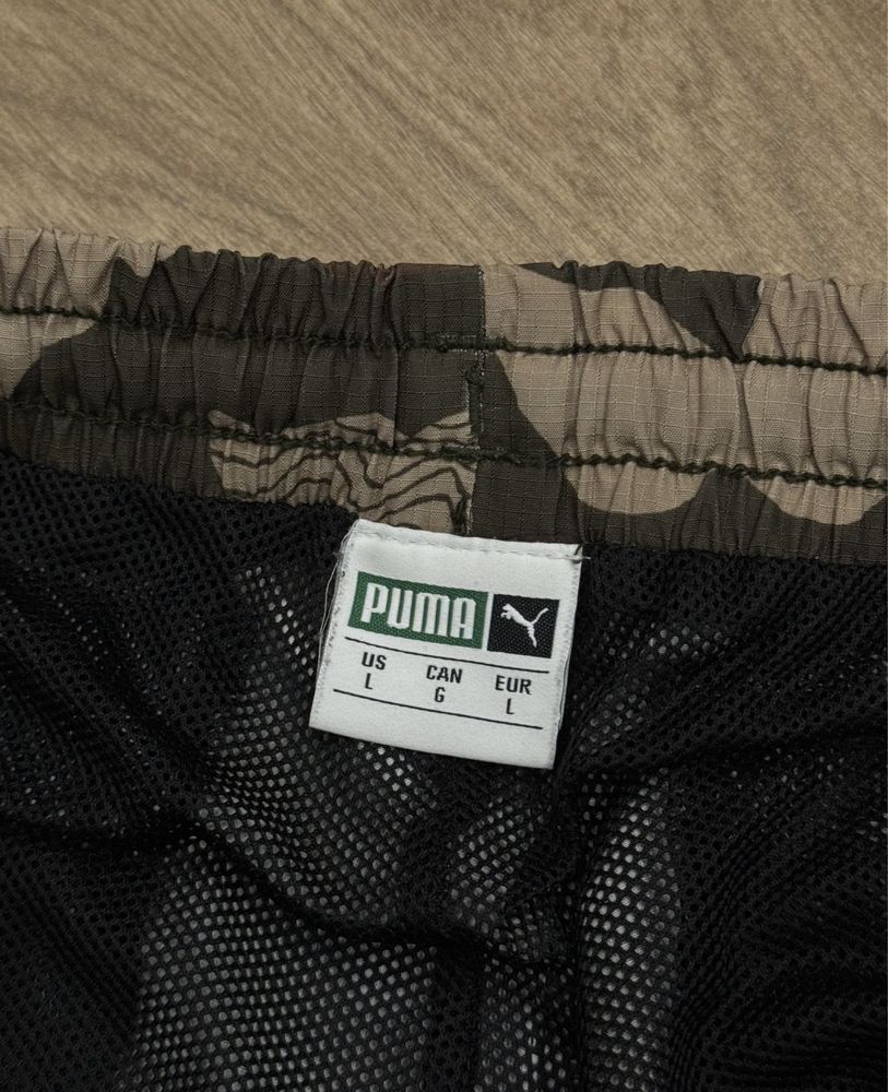 Камуфляжные спортивные штаны хаки puma на подкладке