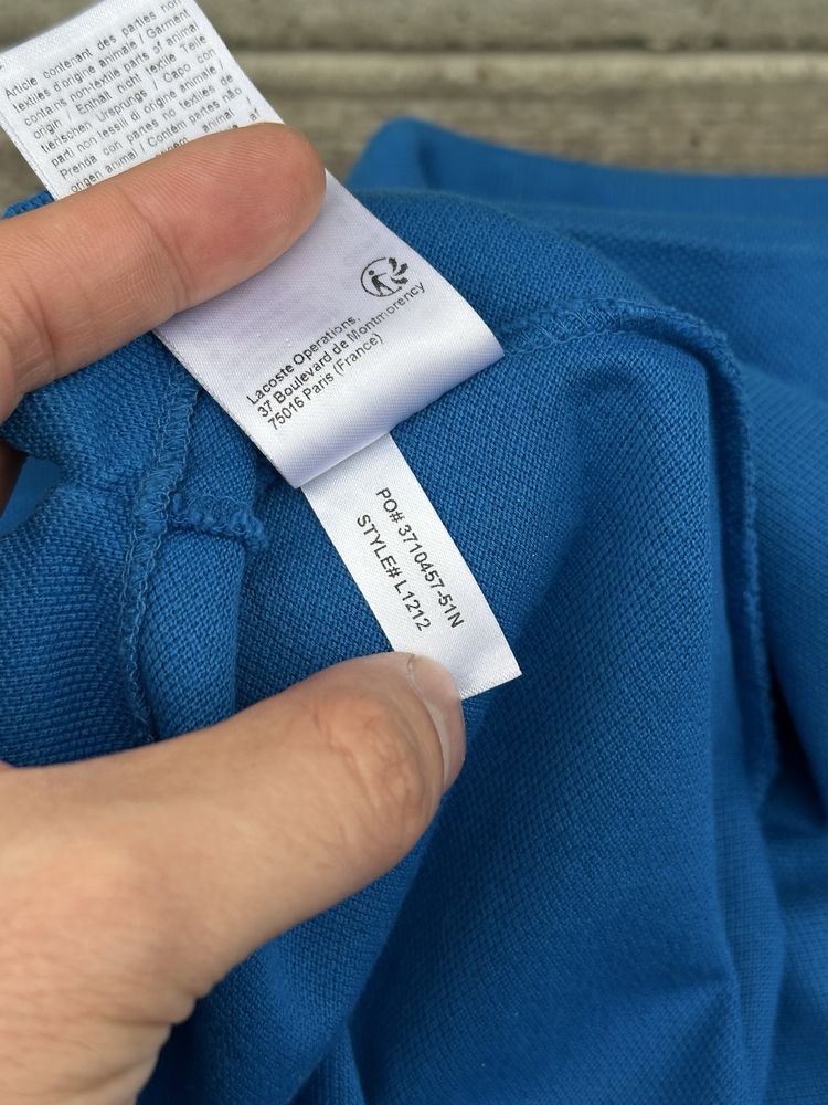 Niebieska koszulka polo Lacoste, rozmiar XXL regular fit