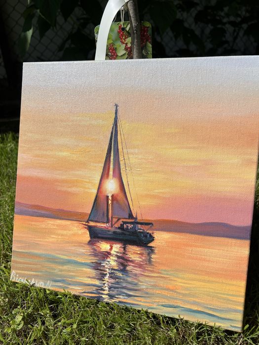 Obraz olejny Podaruj mi świat 30*30