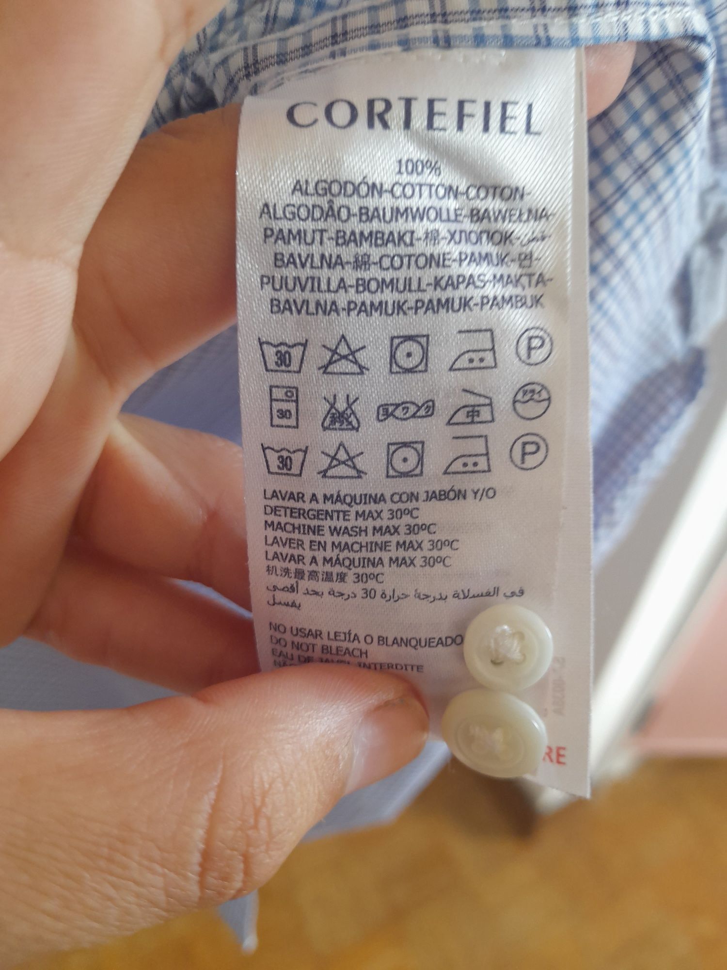 Camisa de manga comprida aos quadrados