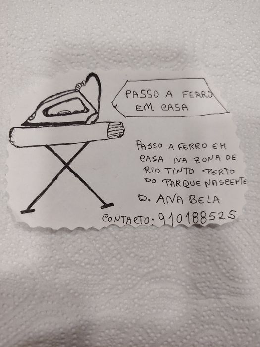 Passo a ferro em casa, perto do parque nascente, na foto do anúncio