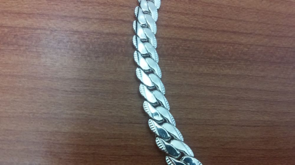 Pulseira para Homem Banho Prata Malha Original (NOVA) P. Grátis