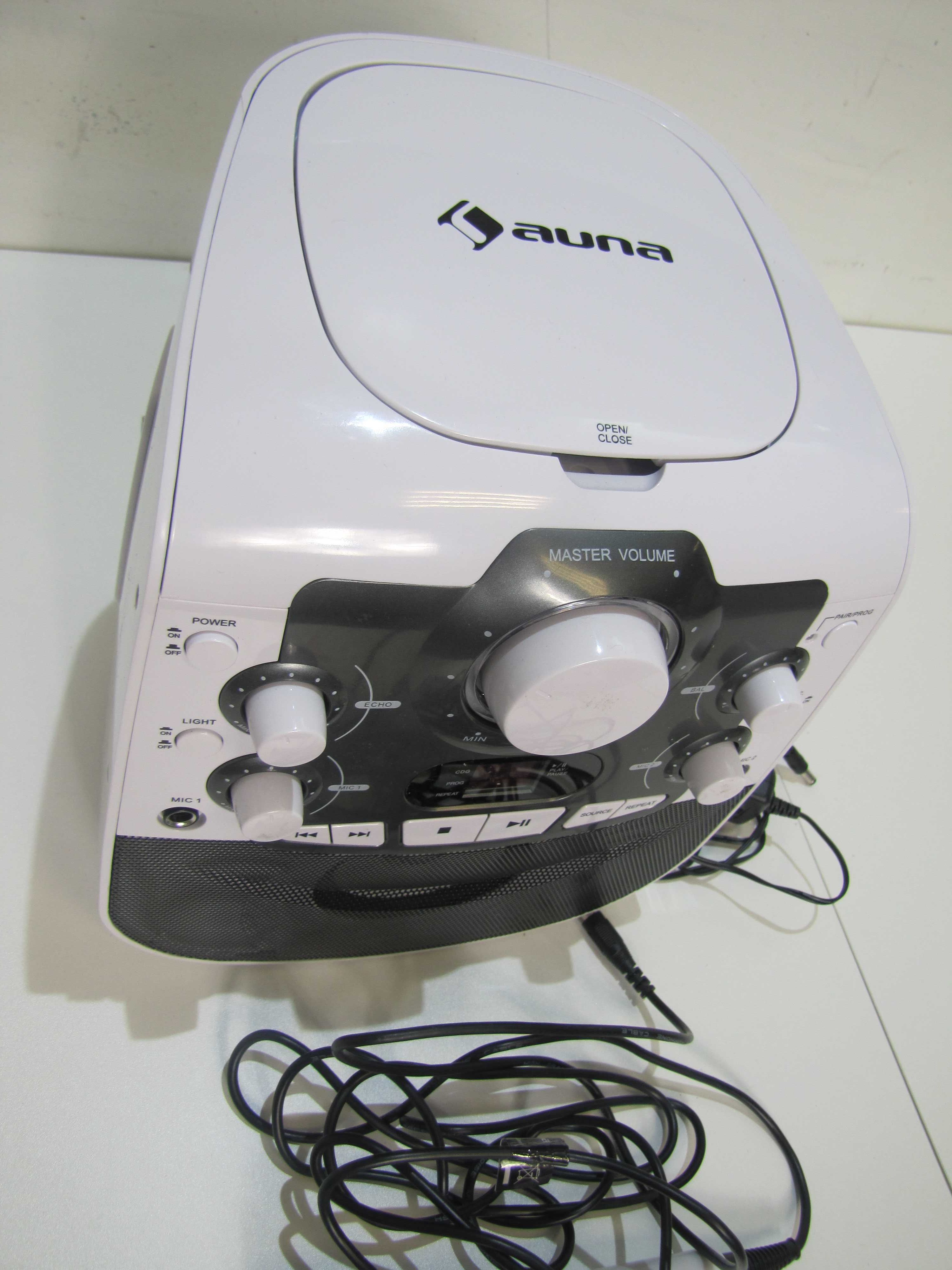Zestaw karaoke głośnik z CD Bluetooth mikrofon LED Auna StarMaker