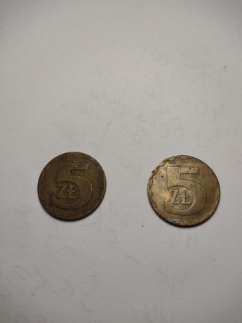 Moneta 5 zł z 1976 roku i 1987 roku