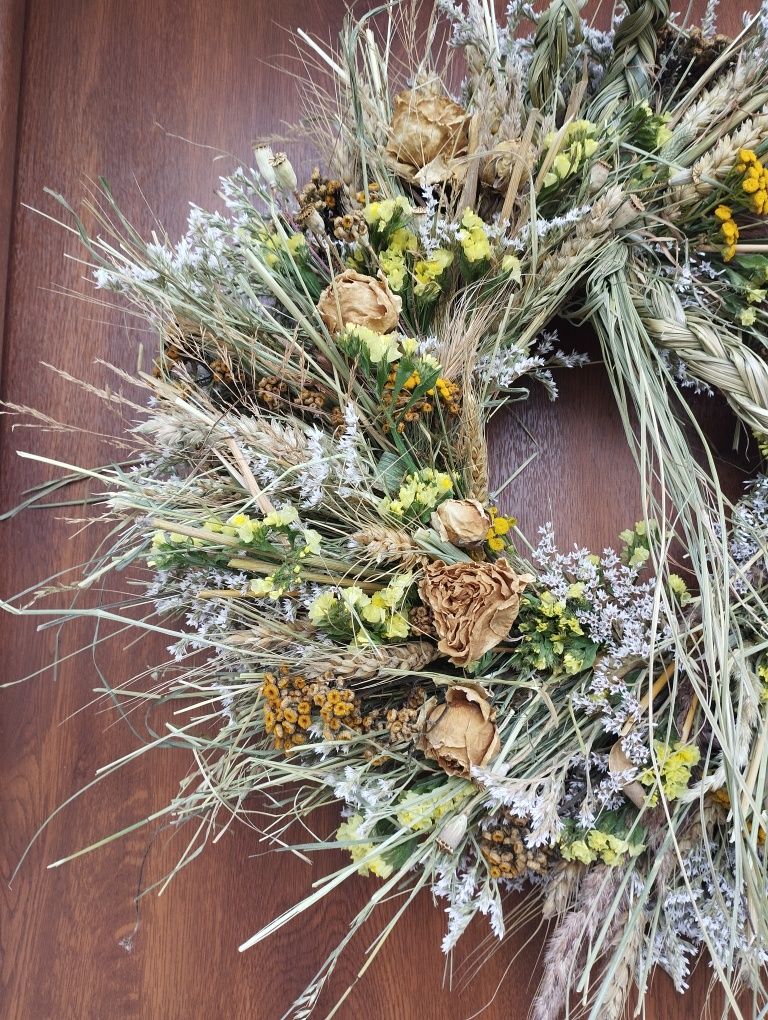 Wianek naturalny Boho z warkoczem