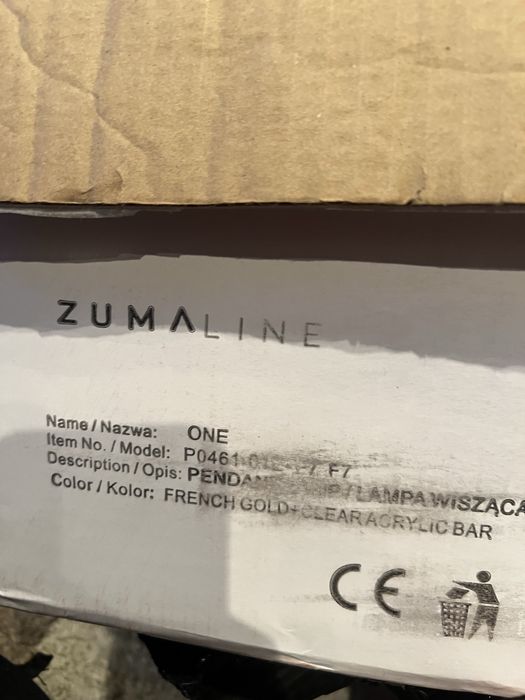 Nowa lampa zuma Line zlota gold wisząca