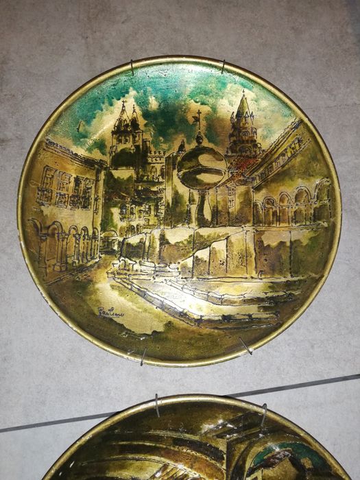 Pratos pintados à mão a óleo Évora