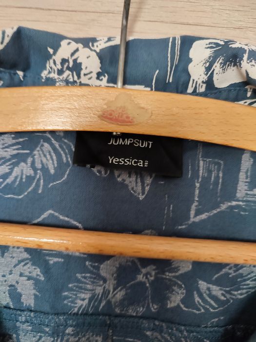 Kombinezon na guziki granat kwiaty r. 44