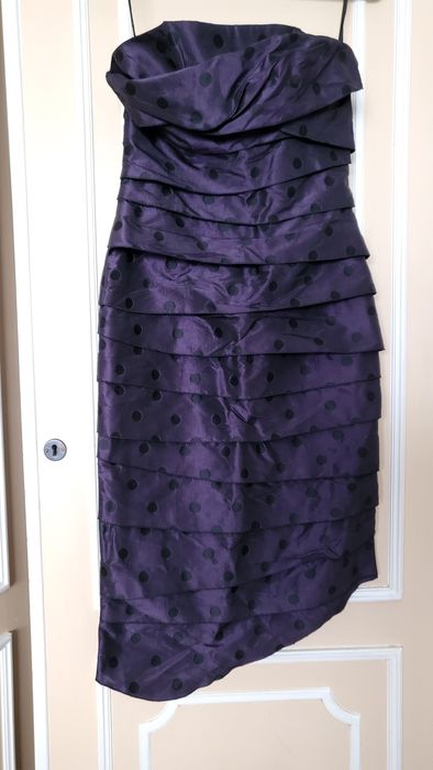 Vestido festa tubo em seda, novo 38