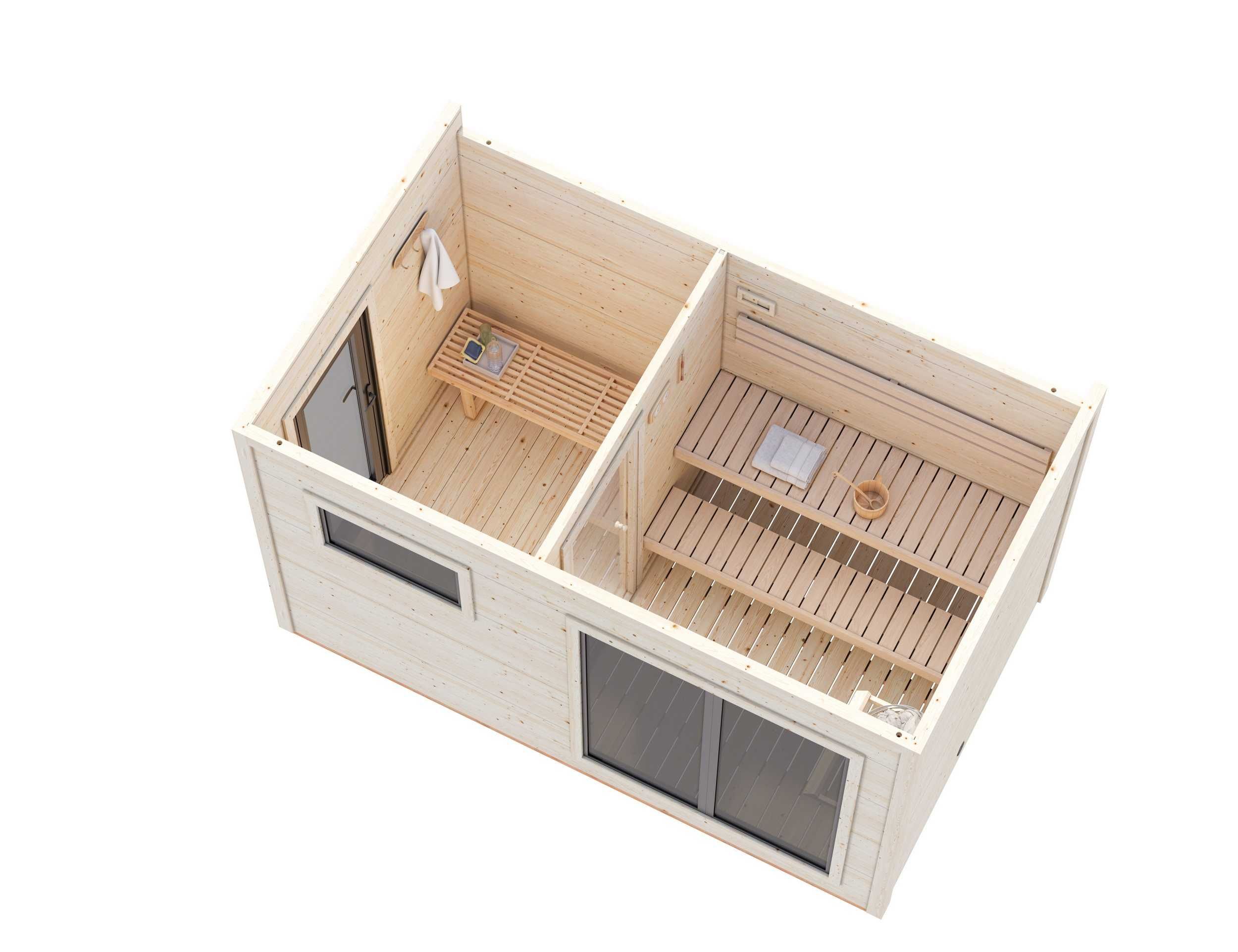 Sauna ogrodowa prostokątna, świerk skandynawski