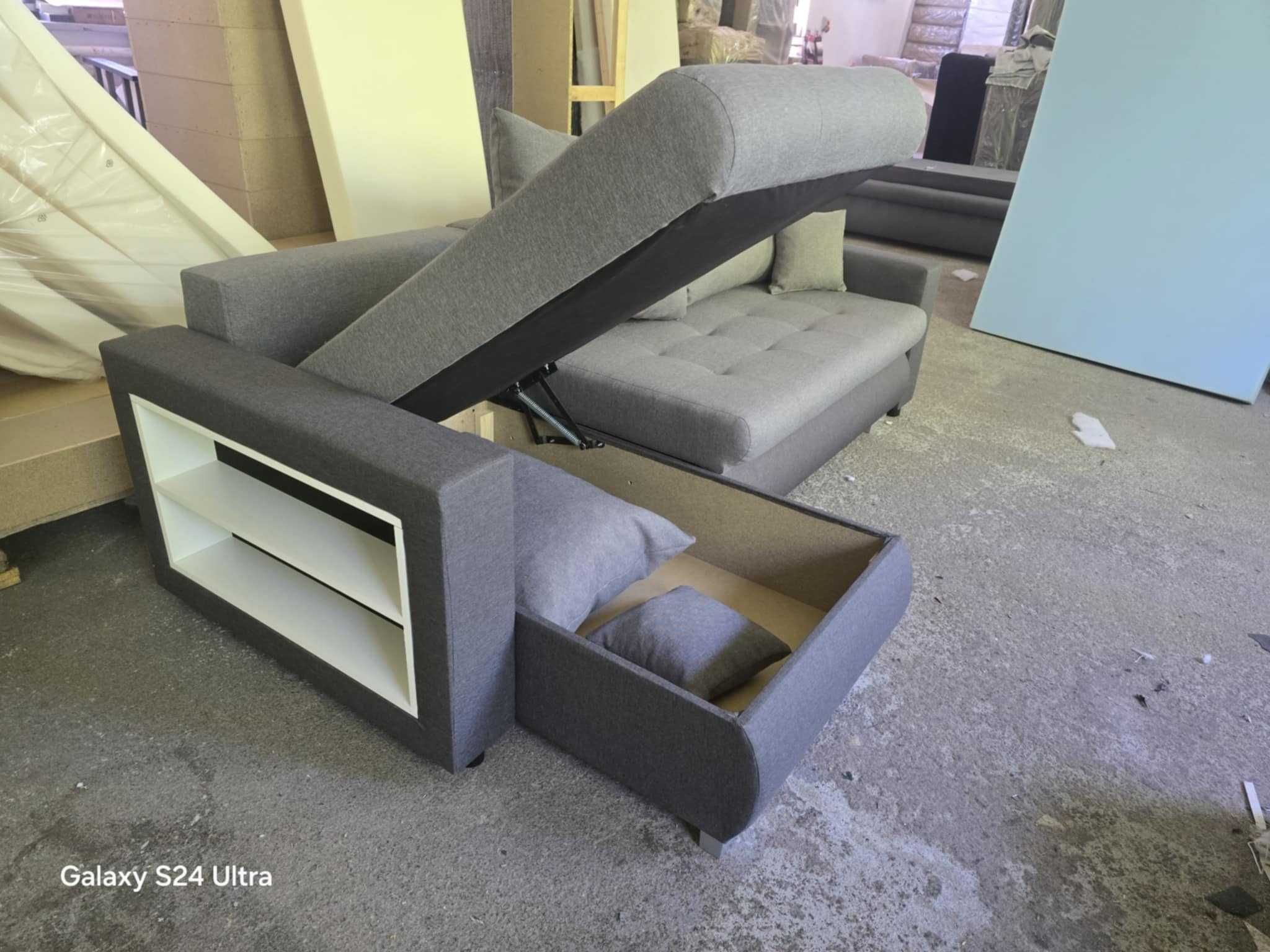 Sofa HUGO z półką od producenta. Dowolna kolorystyka