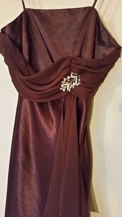 Balowa suknia w kolorze wina, rozm. S