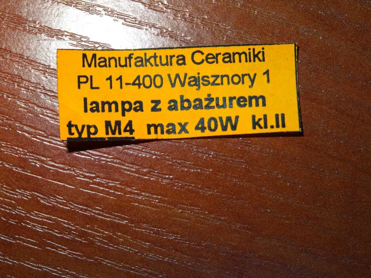 Lampka nocna różowa ceramika  manufaktura Vaisnori