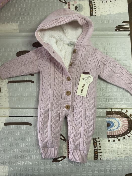 Теплый вязаный комбинезон