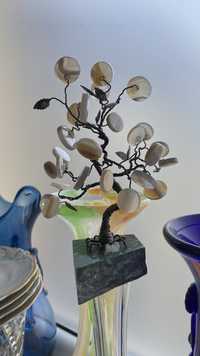 Drzewko szczęścia dekoracja krzemień pasiasty