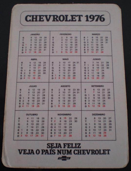 Calendários Década 60 e 70 Firestone Pneus Chevrolet General Motor