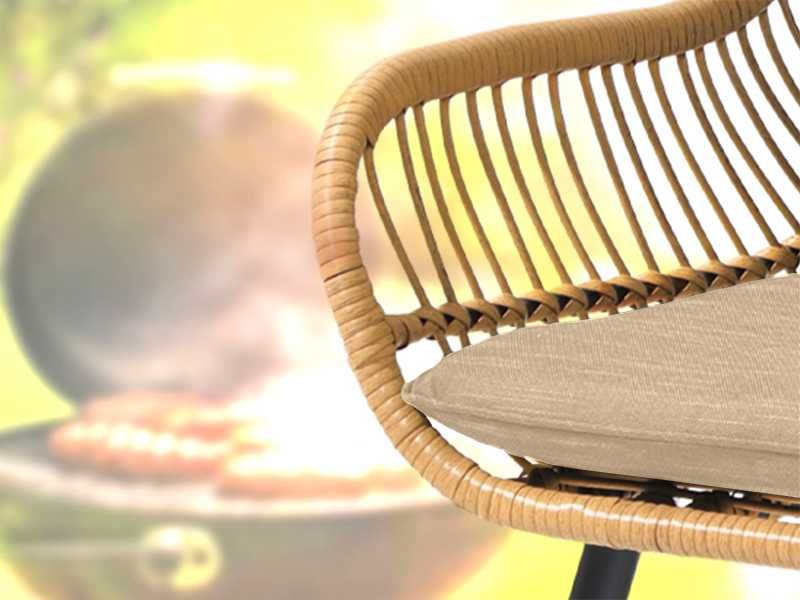 Zestaw mebli ogrodowych Napoli szkło hartowane plecionka G558