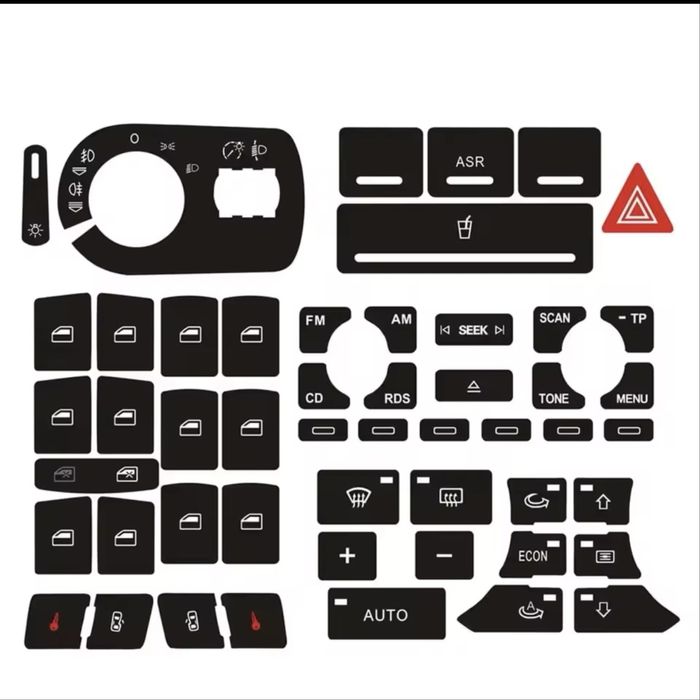 Наліпки на кнопки audi a3 8p 8pa наклейки стіки набір для ремонту