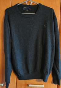 Ralph Lauren wełniany sweter oryginalny idealny stan szary XL