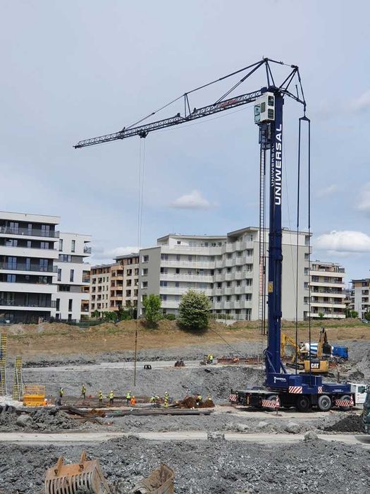 Wynajem żurawi wieżowych 40 metrów, dźwigi wieżowe mobilne