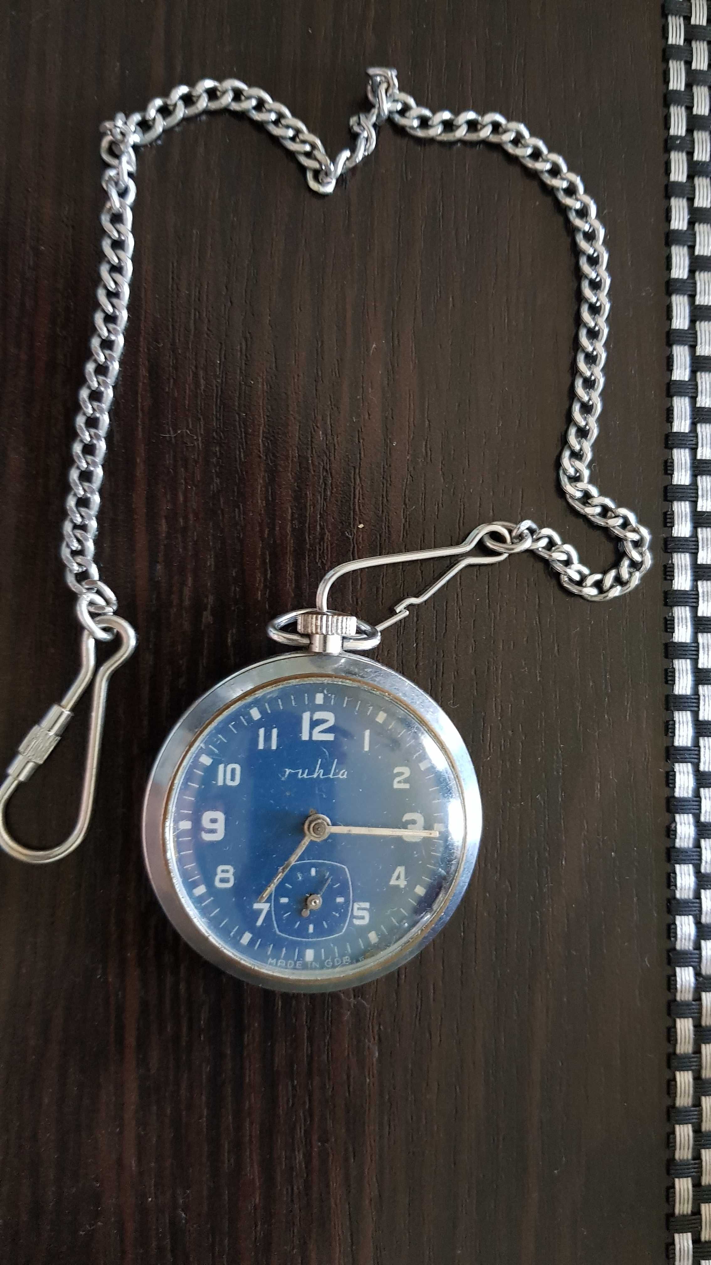 Zegarek kieszonkowy Ruhla metalowa obudowa